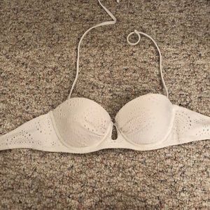 White crochet aerie swim top